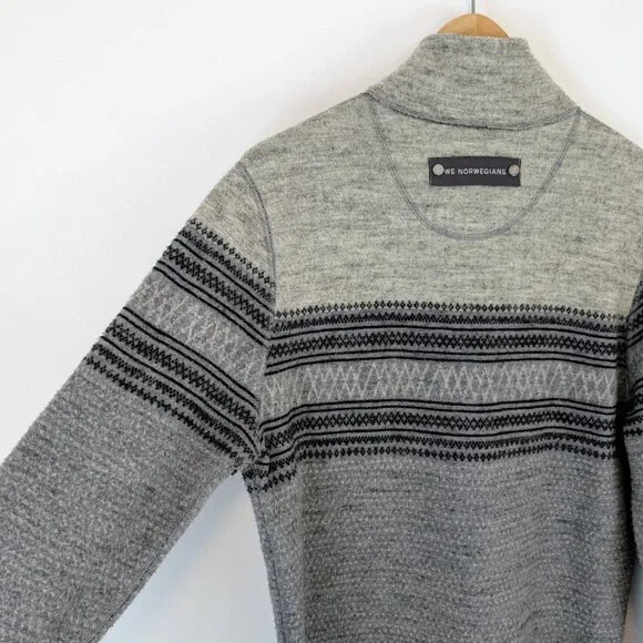 We Norwegians Mens 100% Merino Wool 1/4 quarter zip sweater - Picture 5 of 10